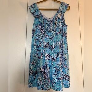 Lilly Pulitzer Blue & Aqua Printed Sleeveless Romper